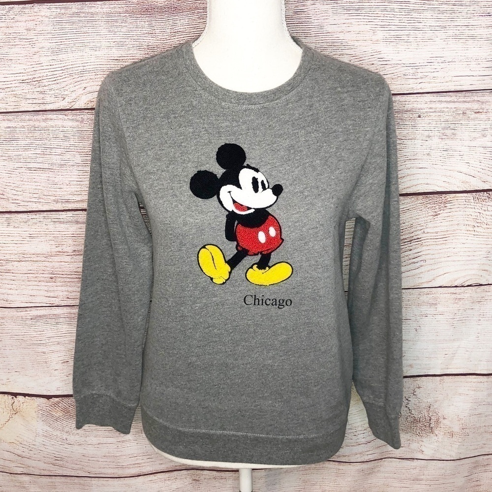 Disney Store Chicago Grey Crew Neck Mickey Mouse Sweatshirt Size 11/12 (Kids)